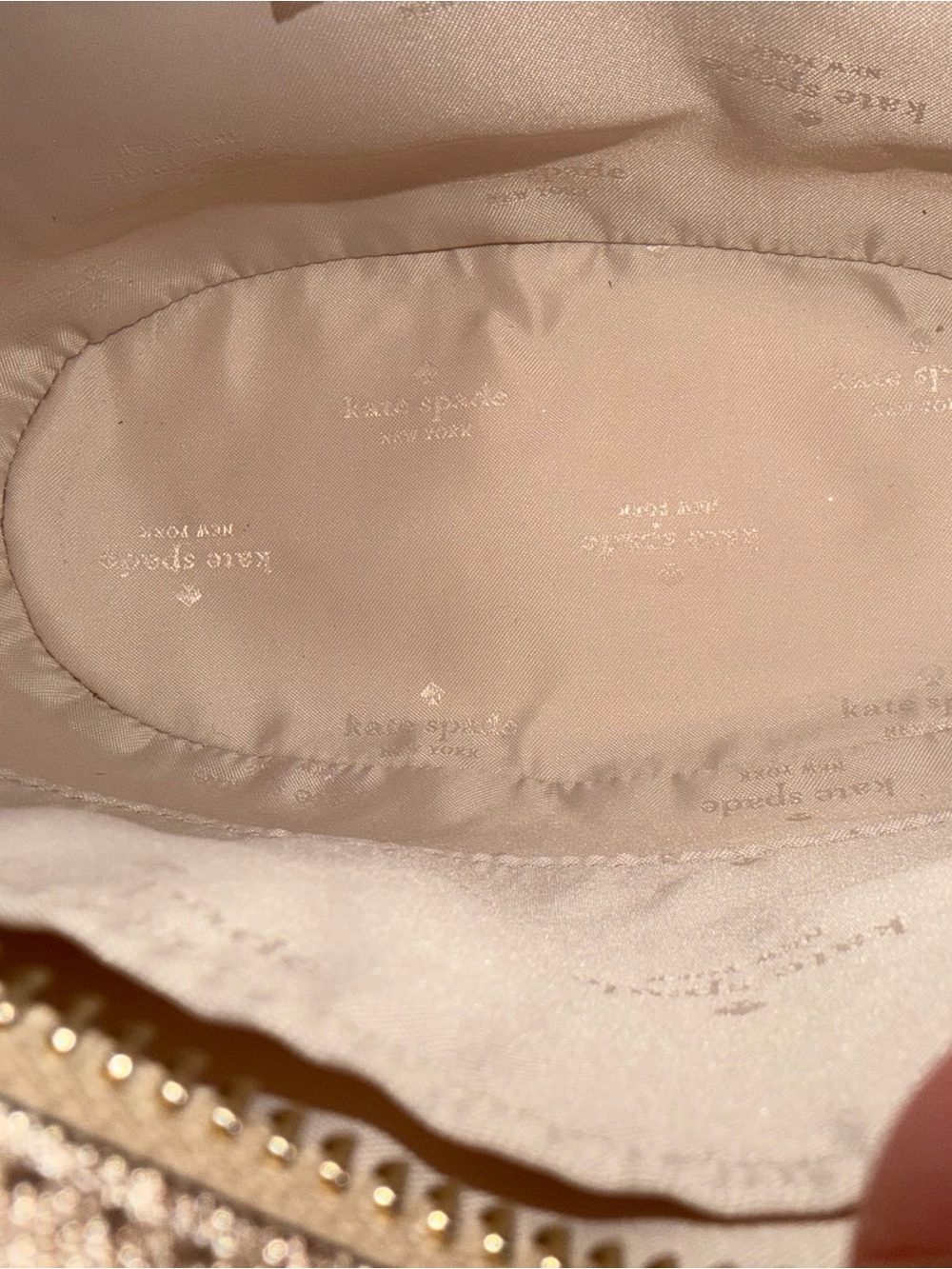 kate spade glitter tote in champagne gold - Picture 4 of 6